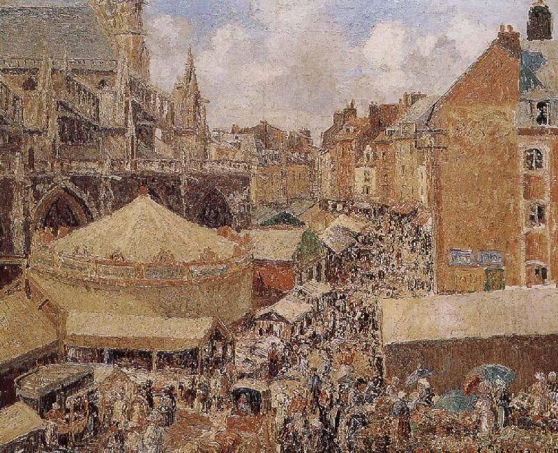 Camille Pissarro morning market oil painting image
